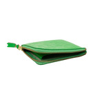 Leather Letter Embossed Slim Wallet // Green