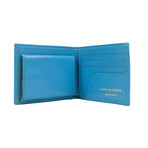 Leather Number Embossed Bi-Fold Wallet // Blue