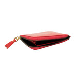 Leather Polka Dot Embossed Slim Wallet // Red