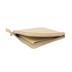 Reptile Leather Patchwork Slim Wallet Pouch // Beige