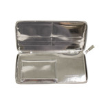 Leather Letter Embossed Wallet // Silver