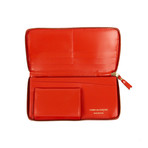 Comme Des Garçons // Leather Number Embossed Wallet // Red Orange