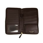 Leather Clover Embossed Travel Organizer Wallet // Brown