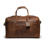 Large Tourist Leather Duffel Bag // Distressed