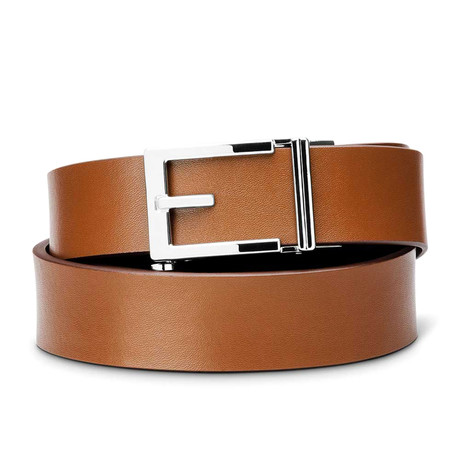 Express Chrome Buckle // Light Brown Smooth Top-Grain Belt