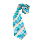 Leo Silk Dress Tie // Blue + Cream