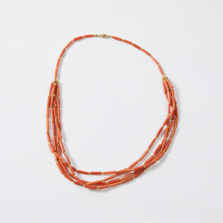 Egyptian New Kingdom coral bead necklace // 1570-1075 BC