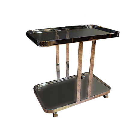 Mid-Century Modern 1970s Milo Baughman Chrome Bar Cart