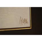 1970s Mid-Century Abstract Oil Painting Signed by J Keane