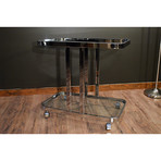 Mid-Century Modern 1970s Milo Baughman Chrome Bar Cart