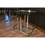 Mid-Century Modern 1970s Milo Baughman Chrome Bar Cart