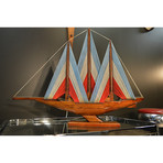 Vintage String Sailing Ship Art Sculpture