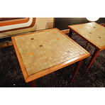 Mid-Century Low Profile Tile Top Side Tables // Set of 2