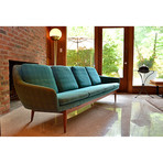 Mid-Century Original 1960s Danish Sofa by L. H. Hielle