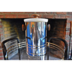 Mid-Century Chrome + Glass Ice Bucket