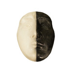 Plaster Black + White Face Wall Art Sculpture