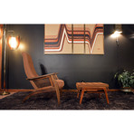 Mid-Century Sculptural Lounge Chair + Ottoman