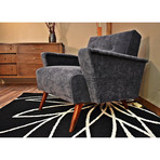 Mid-Century Space Age Atomic Velvet Arm Chair