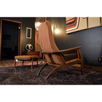 Mid-Century Sculptural Lounge Chair + Ottoman