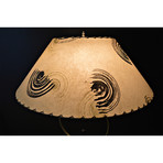 Mid-Century Circle Tripod Lamp + Rice Paper Shade