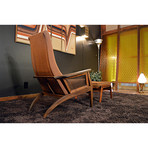 Mid-Century Sculptural Lounge Chair + Ottoman