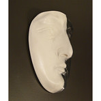 Plaster Black + White Face Wall Art Sculpture