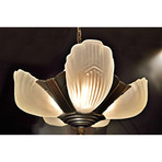 Art Deco 5-Light Slip Shade Chandelier