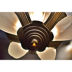 Art Deco 5-Light Slip Shade Chandelier