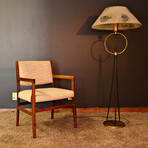 Mid-Century Circle Tripod Lamp + Rice Paper Shade