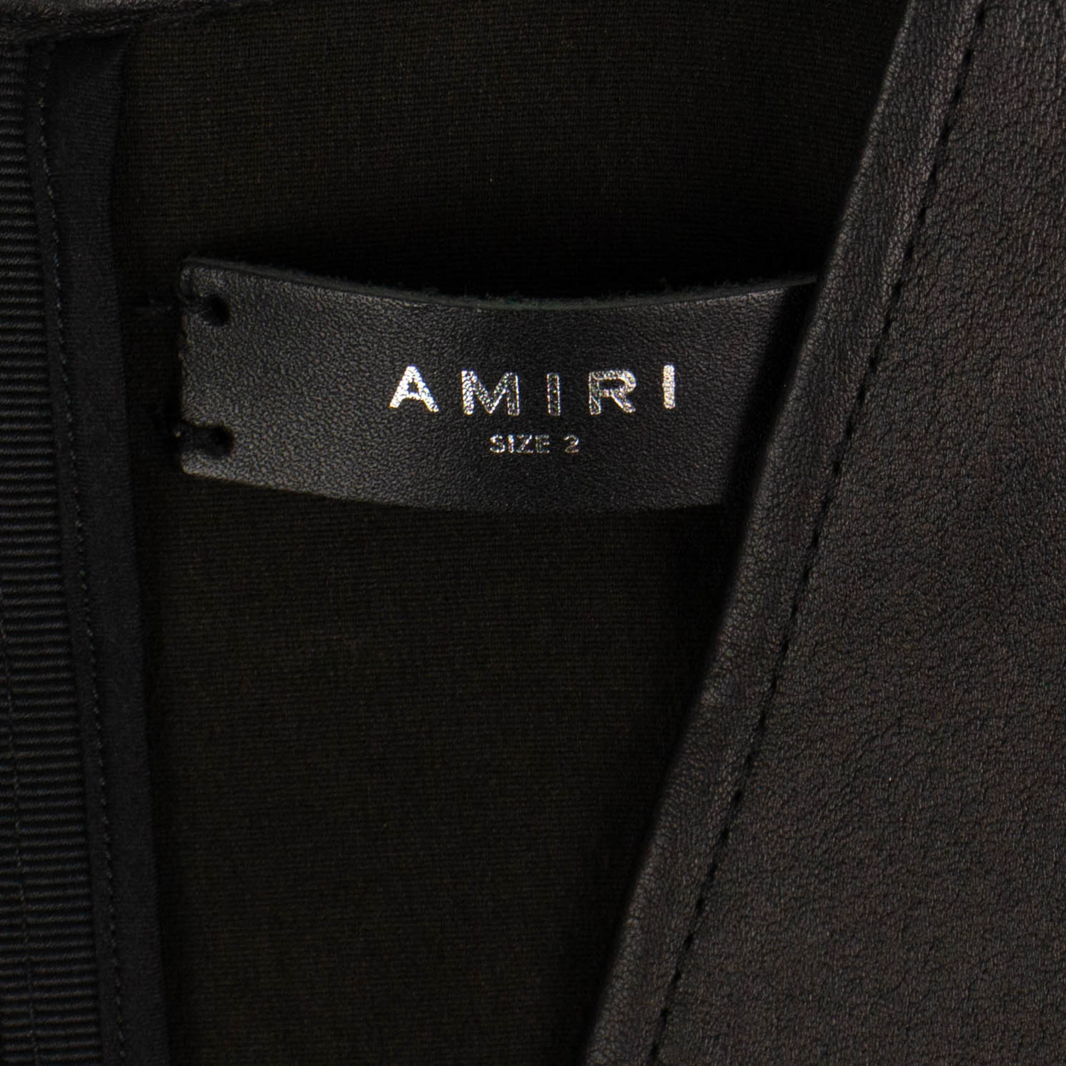 Amiri // Leather Deep V-Neck Bodysuit // Black (38) - Women's Designer ...