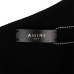 Amiri // Off Shoulder Rib Knit Mini Dress // Black (38)