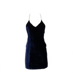 Amiri // Velvet Chain Strap Slip Dress // Blue (34)