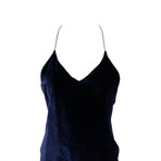 Amiri // Velvet Chain Strap Slip Dress // Blue (34)