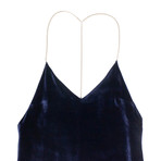 Amiri // Velvet Chain Strap Slip Dress // Blue (34)