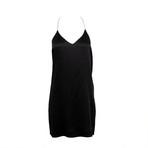 Amiri // Silk V Neck T Back Chain Strap Slip Dress // Black (34)