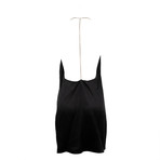 Amiri // Silk V Neck T Back Chain Strap Slip Dress // Black (34)