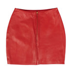 Faith Connexion// Leather Mini Patch Skirt // Red (34)