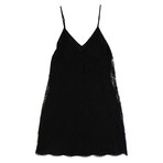 Amiri // Lace + Leather V Slip Dress // Black (40)