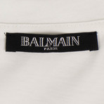 Balmain Paris // Short Sleeve Cotton Logo T-Shirt // White (34)