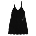 Amiri // Lace + Leather V Slip Dress // Black (40)