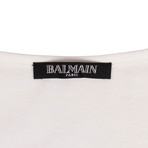 Balmain Paris // Sleeveless Cotton Logo T-Shirt // White (42)