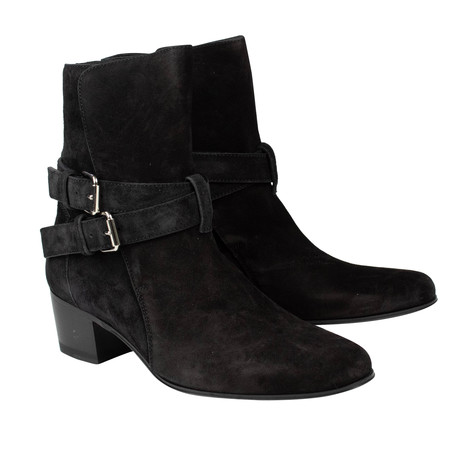 Amiri // Suede Leather Buckle Boots // Black (US: 7)