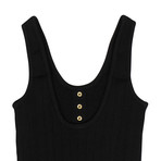 Balmain Paris // Sleeveless Knit Bodysuit // Black (34)