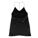 Amiri // Silk V Neck T Back Chain Strap Slip Dress // Black (34)