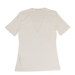 Balmain Paris // Short Sleeve Deep V Neck Knit T-Shirt // White (40)