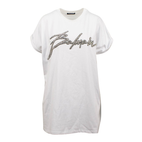 Balmain Paris // Short Sleeve Signature Cotton T-Shirt // White (34)