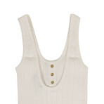 Balmain Paris // Sleeveless Knit Bodysuit // White (34)