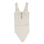 Balmain Paris // Sleeveless Knit Bodysuit // White (34)