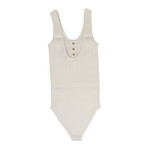 Balmain Paris // Sleeveless Knit Bodysuit // White (34)