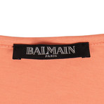 Balmain Paris // Peach Sleeveless Cotton Logo T-Shirt // Peach (34)